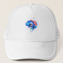 Boné Arte Abstrata Moderna de Forma Cerebral Neurodiver