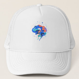 Boné Arte Abstrata Moderna de Forma Cerebral Neurodiver
