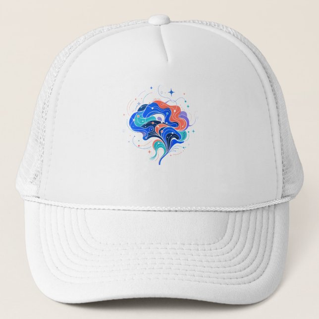 Boné Arte Abstrata Moderna de Forma Cerebral Neurodiver (Frente)