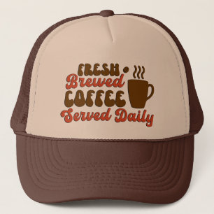 Boné Arte com palavras de café fresco torrado