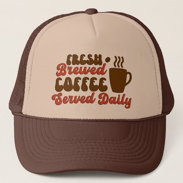 Boné Arte com palavras de café fresco torrado (Frente)