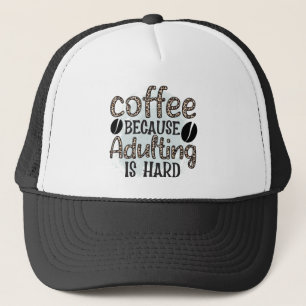 Boné Arte com palavras engraçadas sobre café
