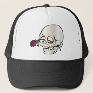 Boné Arte da fantasia do crânio do tatuagem da rosa