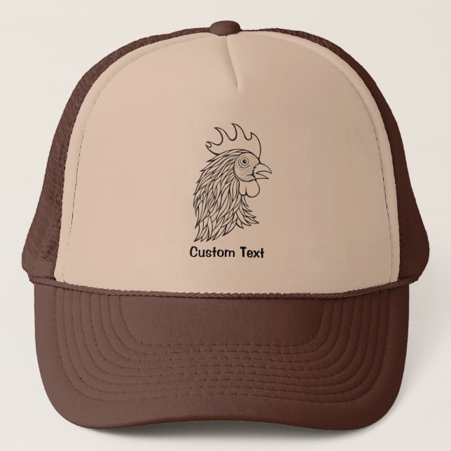 Boné Arte da Linha da Cabeça do Rooster (Frente)