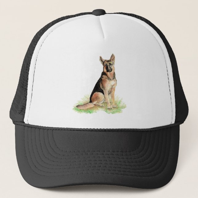 Boné Arte de animal de estimação cão pastor alemão aqua (Frente)