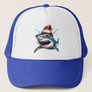 Boné Arte de desenho animado do tubarão de Natal Jaws