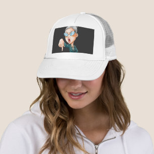 Boné Arte de Mulher Zangada Expressiva