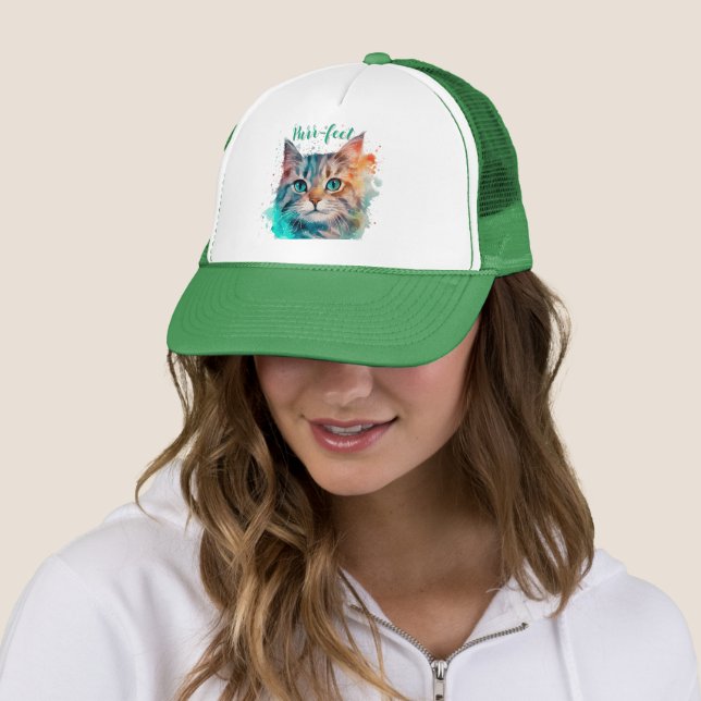 Boné Arte em Aquarela Gato Perfeito (In Situ)