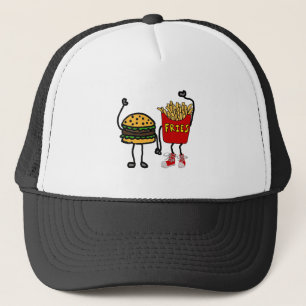 Boné Arte engraçada do Hamburger e dos desenhos