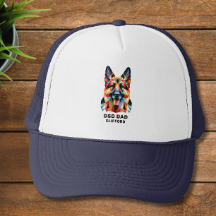 Boné Arte Low Poly Personalizada de Papai Cachorro Past