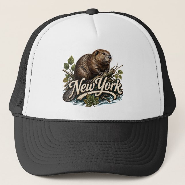 Boné Arte Retro da Vida Selvagem de Nova York com Casto (Frente)