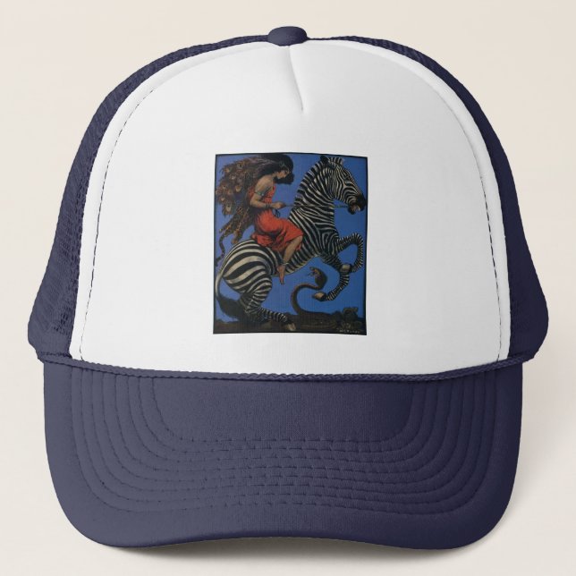 Boné Arte Vintage Zebra Art Nouveau Mulher Life 1922 (Frente)