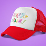 Boné Árvore de Natal Colorida e feliz<br><div class="desc">Espalhe a alegria de férias com a nossa design de 'Feliz e Árvore de Natal Colorida Brilhante', perfeita para adicionar um toque festivo ao seu armário de férias. Esta vibrante e brincalhona árvore de Natal é enfeitada com um espectro de cores que captura o espírito alegre da estação. Esteja você...</div>