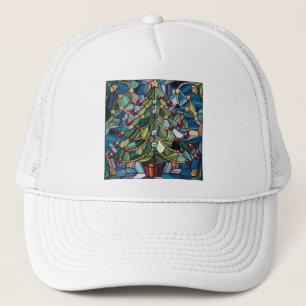 Boné Árvore de Natal em Vidro Colorido Estilo Tiffany