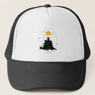 Boné Árvore de Natal meowy, árvore de natal de gato eng