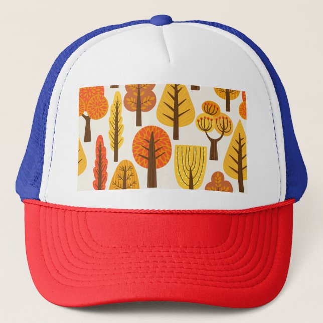 Boné Árvores de outono, padrão perfeito. (Frente)
