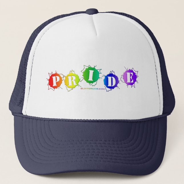 Boné As cores do orgulho de SlipperyJoe palavra tridime (Frente)