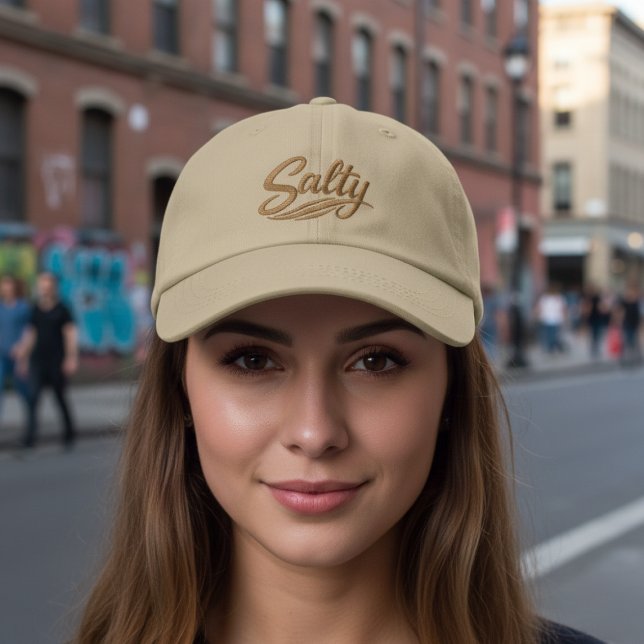 Boné Atuando com Sabor de Sarcasmo Divertido (Acting Salty Funny Sarcasm Saying Embroidered Baseball Cap by Ricaso. dry humor, witty comebacks.)