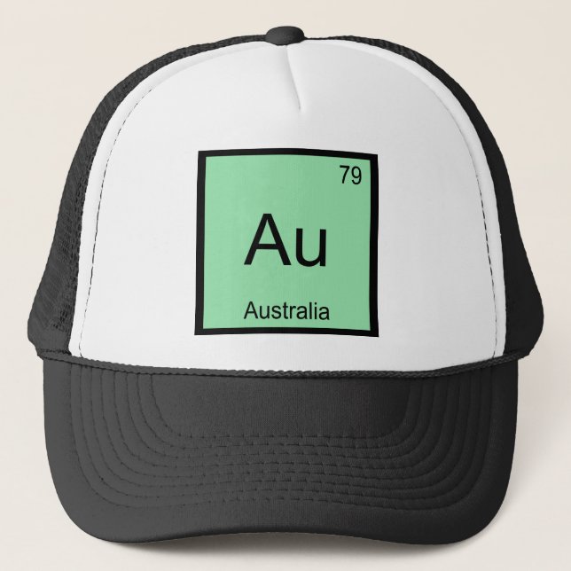 Boné Au - Austrália Símbolo do Elemento Químico Camiset (Frente)