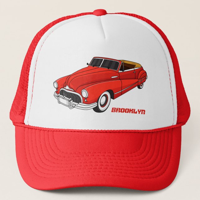 Boné Automóvel clássico vermelho 1948 (Frente)