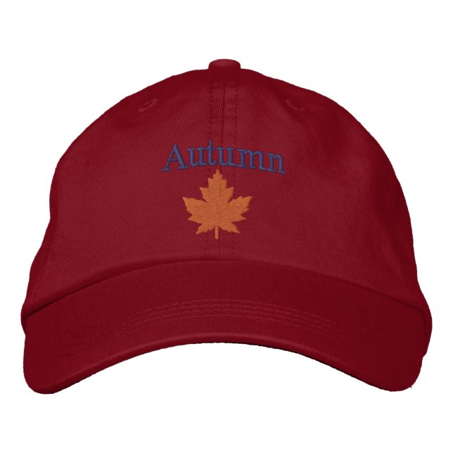 Boné Autumn Orange Maple Leaf Embroiderada Hat (Frente)