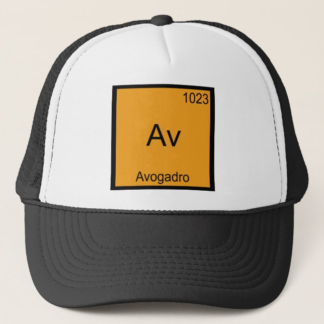 Boné Av - Avogadro Camiseta de Elemento Divertido de Qu (Frente)