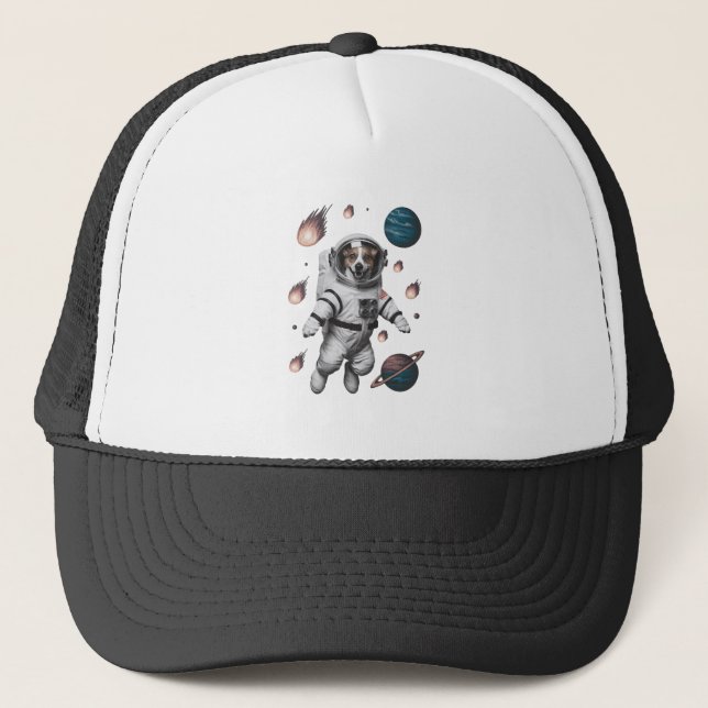 Boné Aventura Espacial Com Um Astronauta Cachorro (Frente)