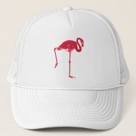 Boné Aves Vintage, Flamingo Rosa com Uma Perna Subida