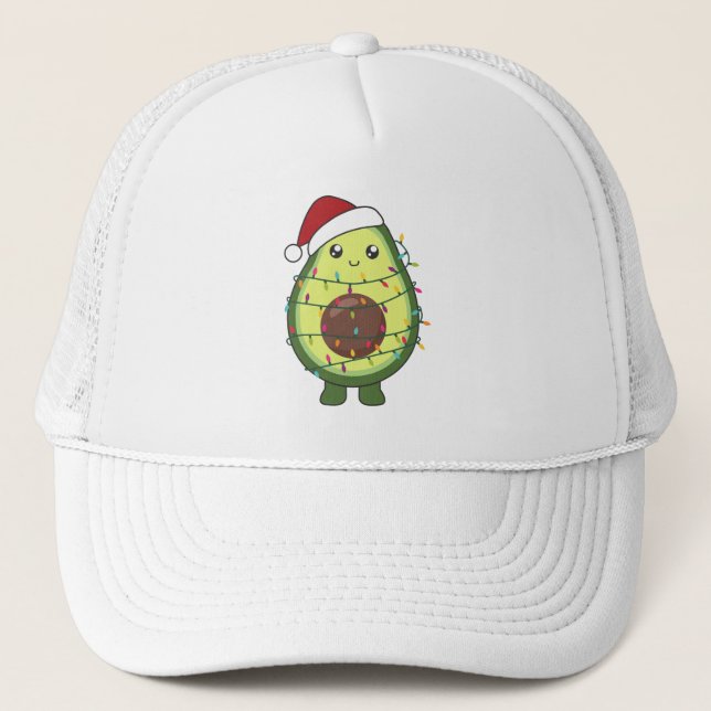 Boné Avocado para o Natal Luzes Engraçadas (Frente)