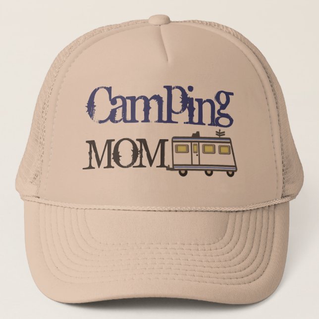 Boné Azul de acampamento do chapéu do camionista do pai (Frente)