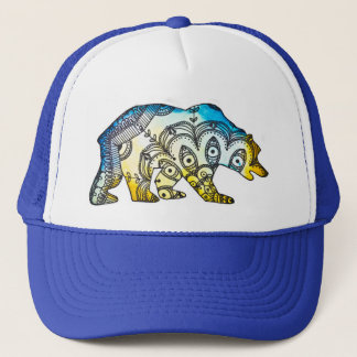 Boné Azul e Snapback Dourado do urso por Megaflora