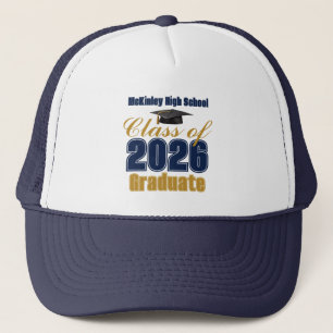 Boné Azul Marinho Dourado Turma de 2026 Formatura Perso