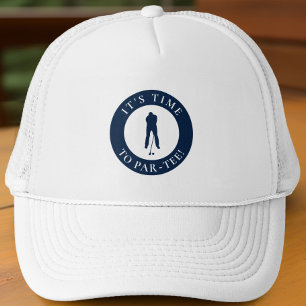 Boné Azul Marinho É Hora de Par-Tee Humorístico de Golf