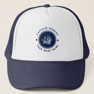 Boné Azul Marinho Náutico Vento Vela Barco