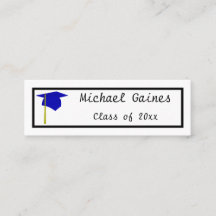 Boné Azul - Nome de Graduação Inserir Cartões