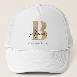 Boné B e Nome Iniciais Monogramados Modernos Personaliz