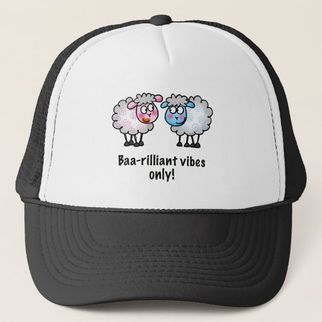 Boné Baa-riliante - Par de Ovelhas de Desenho Animado F (Frente)