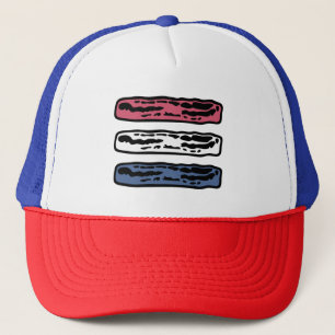 Boné Bacon Patriótico Strips Vermelho Branco e Azul