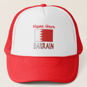 Boné Bahrain Bahrain Bandeira Red Personalizado