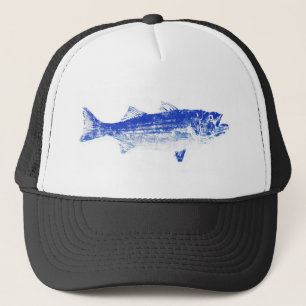 Boné baixo listrado azul