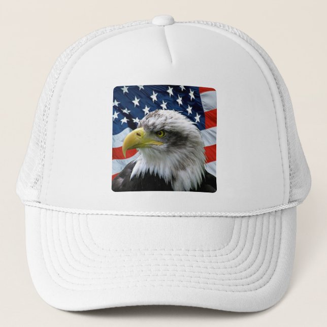 Boné Bald Eagle American Flag (Frente)
