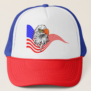 Boné Bald Eagle American Flag Patriotic Art