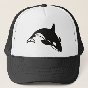 Boné Baleia de assassino preto e branco da orca