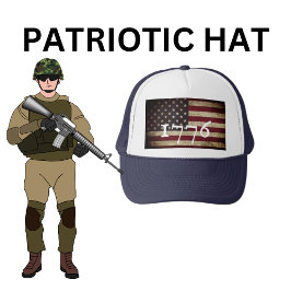 Boné Bandeira Americana 1776 Chapéu Patriótico de Camin