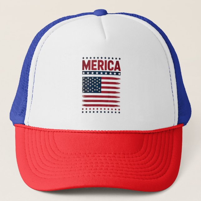 Boné Bandeira Americana 4 de Julho Merica (Frente)