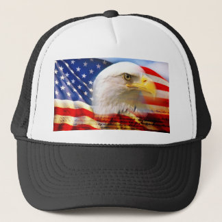 Boné Bandeira americana com águia americana