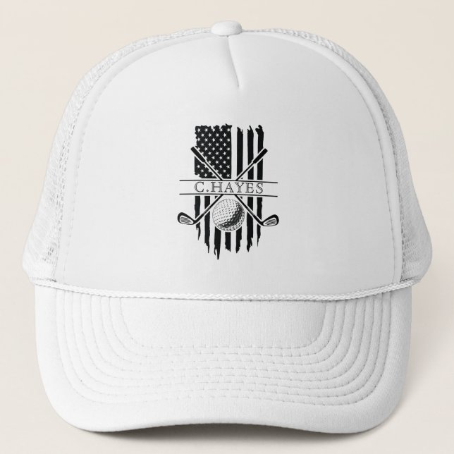 Boné Bandeira Americana de Golfe Patriótico (Frente)