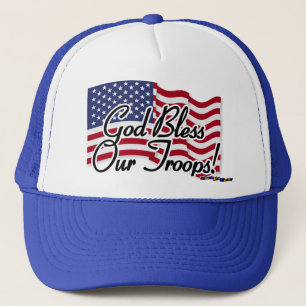 Boné Bandeira americana - deus abençoe nossas tropas!
