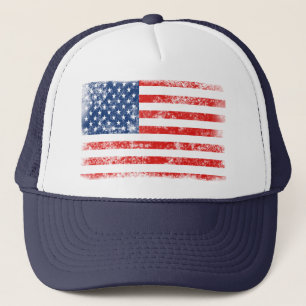 Boné Bandeira Americana Distress Muito Legal