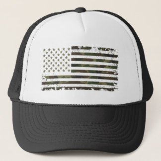 Boné Bandeira Americana em Cores de Camuflagem Militar